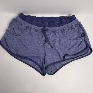 Lululemon Shorts Womens 8 Purple Heathered Drawstring Pockets Running Athletic